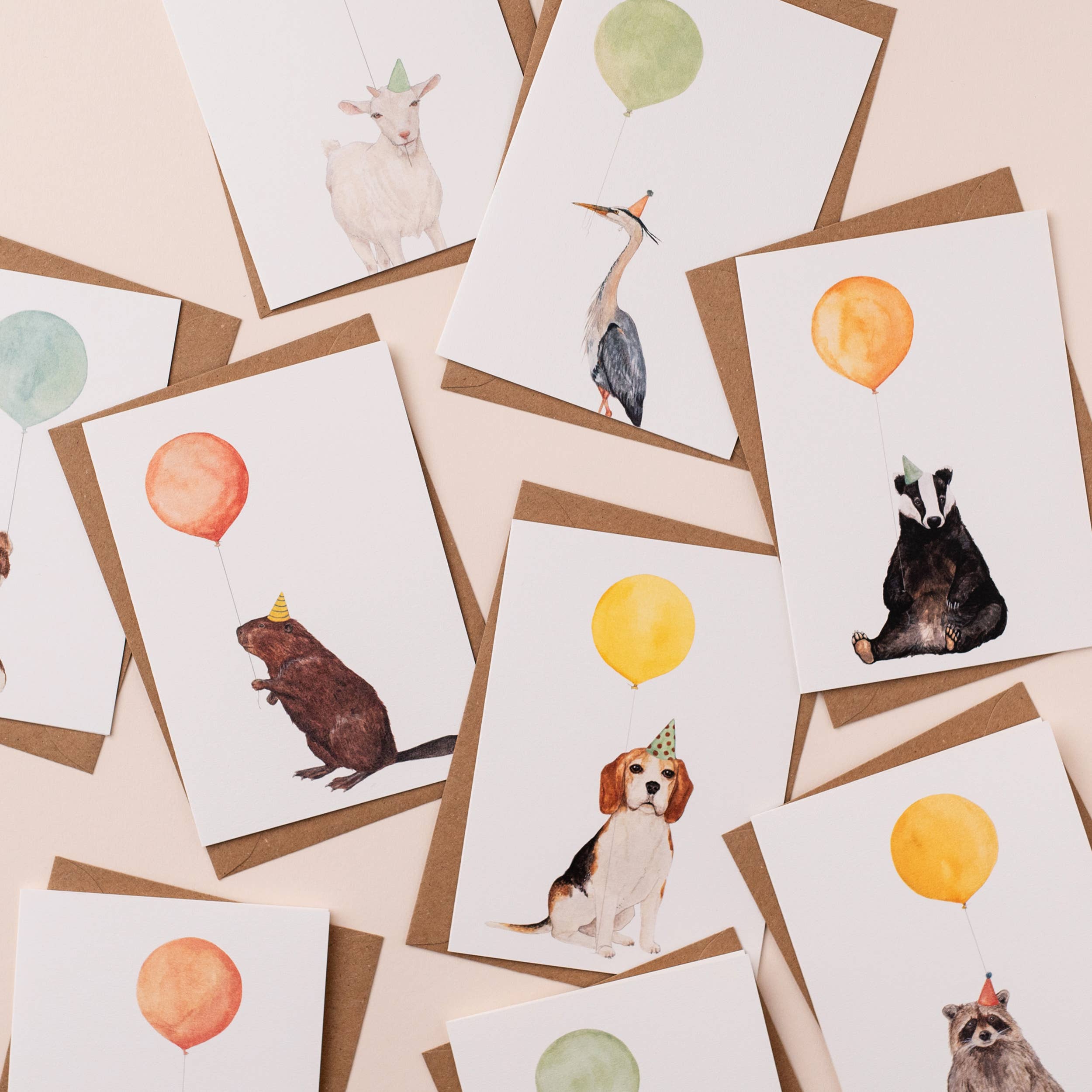 Mister Peebles - Vendita all'ingrosso Biglietti di auguri - Balloon Animal Card - Donnola1