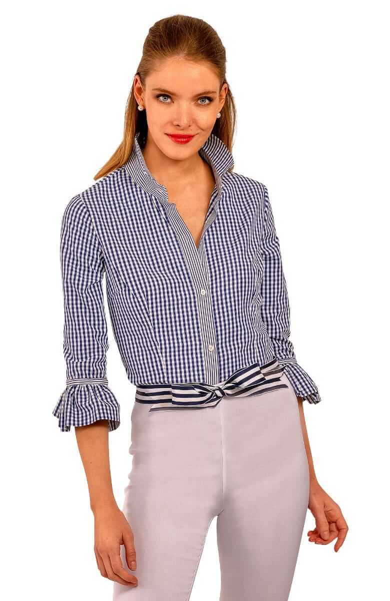 Gretchen Scott LLC – Engroshandel Skjorte med buttondown – til kvinder – Priss Bluse - Gingham6
