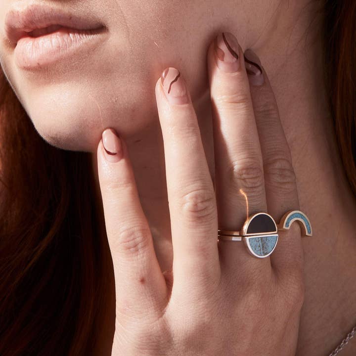 Casual Seance – wholesale Solitairering – En halv ring/ Nummer 8 Turkos1