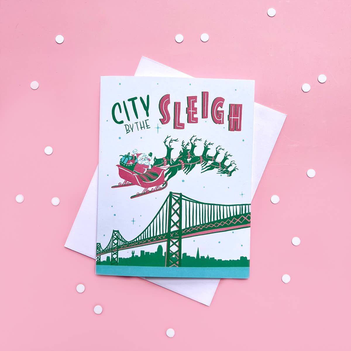 Brenna Daugherty Illustration - Wholesale Season's Greetings Card - San Francisco Bay Area Holiday Card - Boxed Set of 61