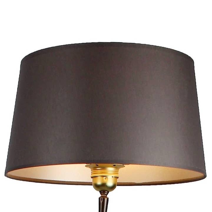 Lampenschirm Stoff dunkelgrau/ innen silber 30/25/16 cm für den Großhandel von Signature Home Collection GmbH