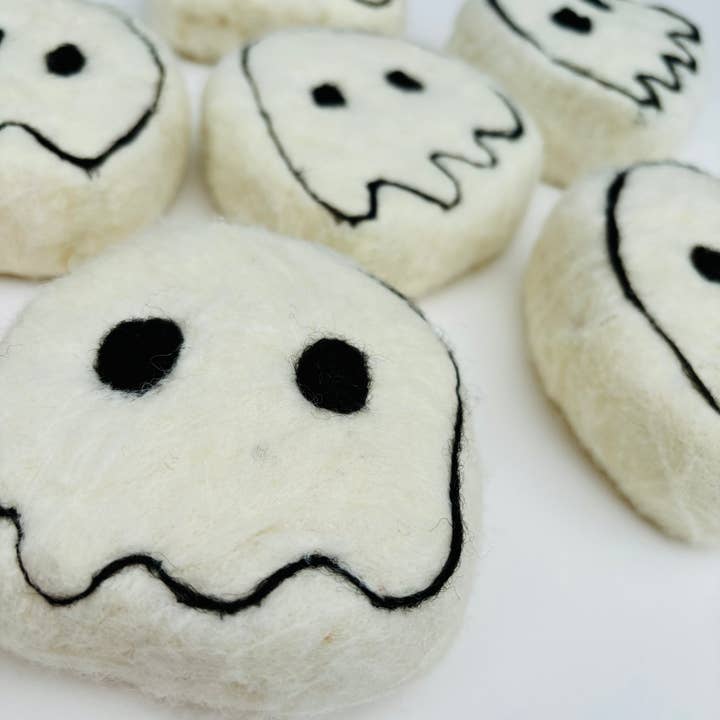 Halloween Felted Soaps – Ghost Designs – Natural Plant-Base for wholesale by Ava Quinn's