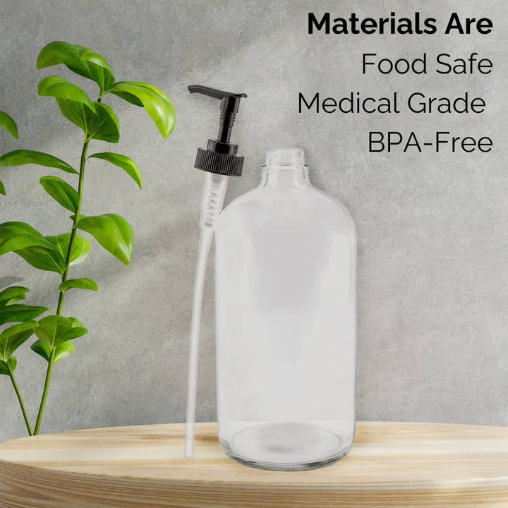 Kurated Korner - Wholesale Soap Dispenser - Cornucopia 32oz Glass Bottles w/ Black Pumps (2pk)4