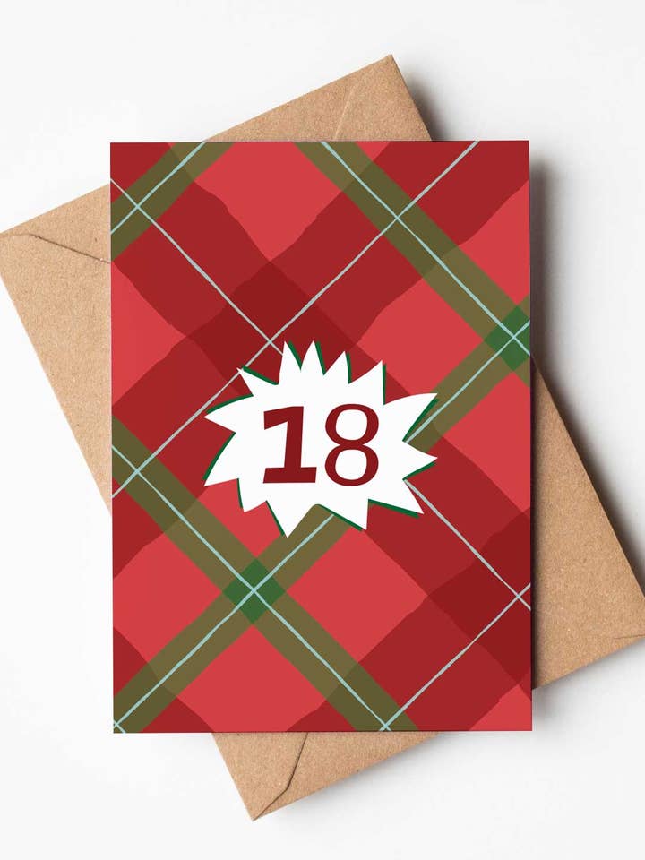 '18' Birthday Age Tartan Inspired Scottish Card for wholesale by Hiya Pal