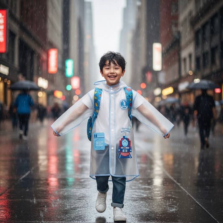 Impermeable para niños - Impermeable ligero con capucha para niños para venta al por mayor de Ozznek Children’s Footwear & Apparel Brand
