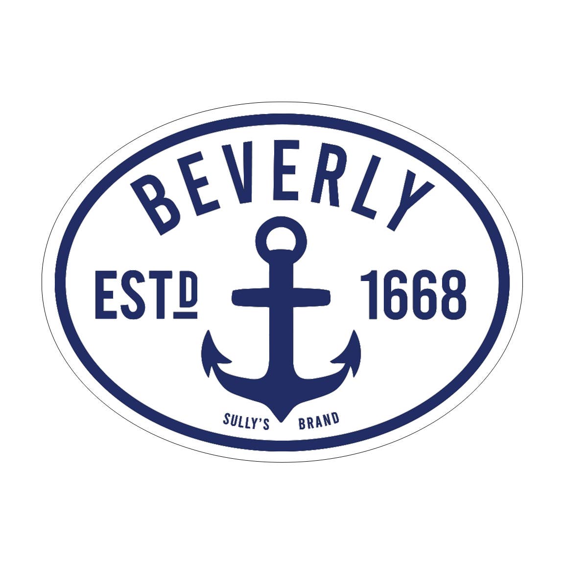 Sully's Brand – Engroshandel Klistermærke – Beverly „Anker“ Oval klistermærke (hvid)0