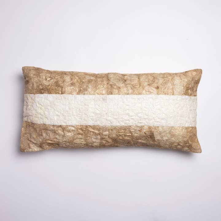 Almofada Lombar Seda Natural - Riscas - 12"x24" por atacado de Tanana Madagascar