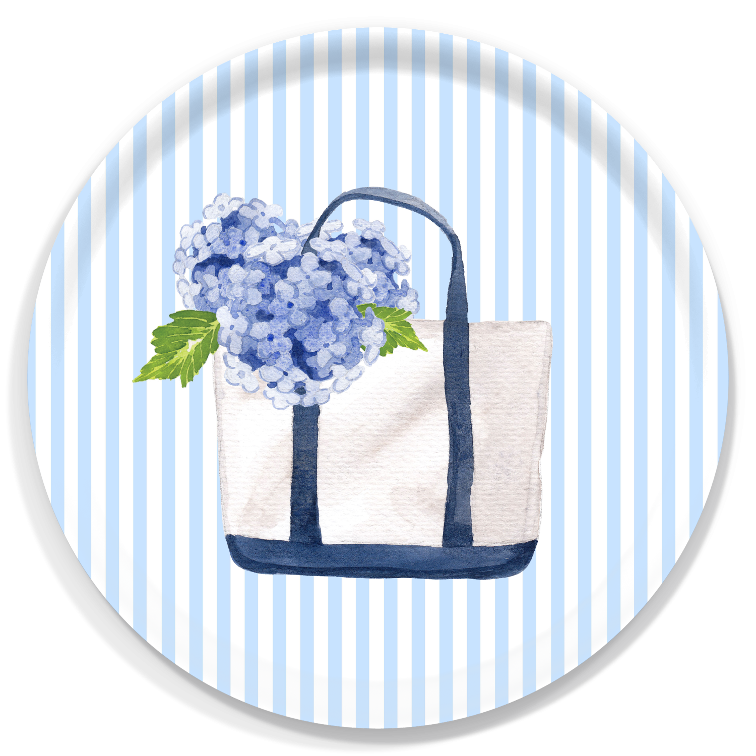The Muddy Dog - Wholesale Serving Tray - Islesboro Summer Tote With Hydrangeas Serving Tray: 3 Sizes1