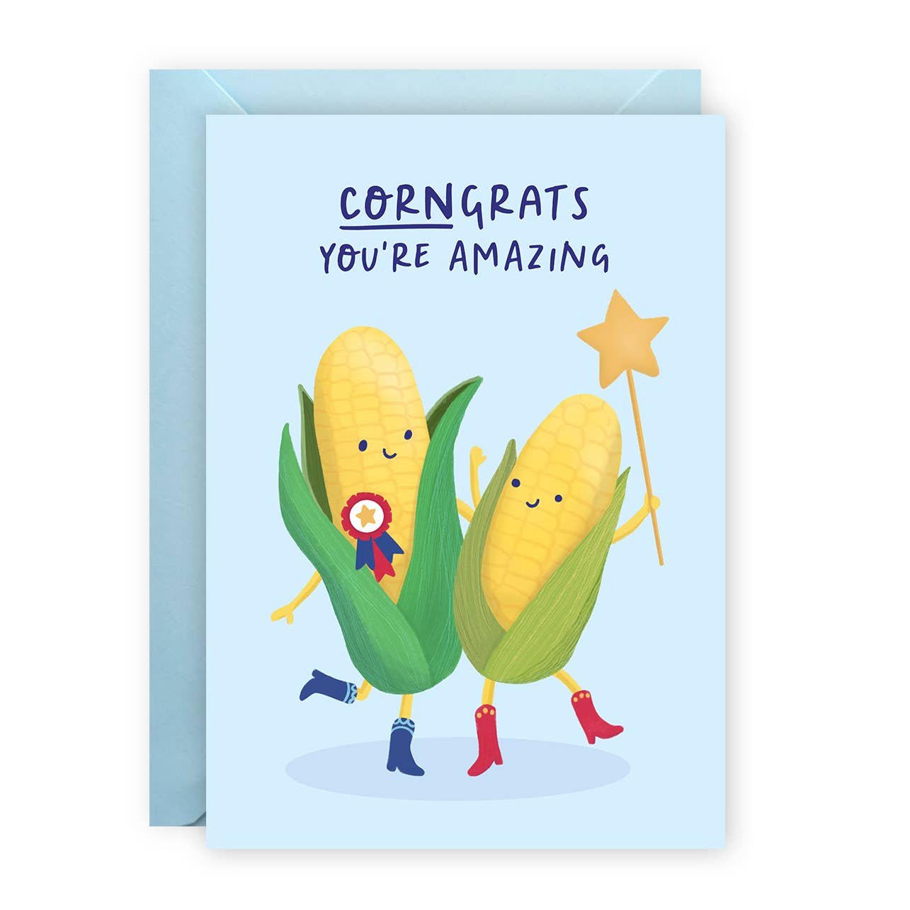 Painted Parasol Studio – wholesale Birthday card – Cute Corn Congraulations Card - Exams Results - New Job0