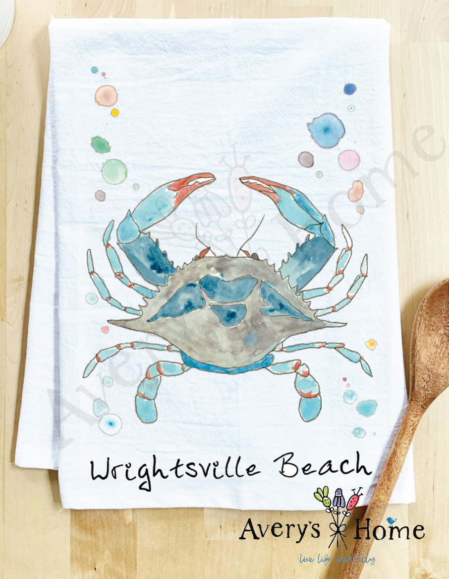 Avery's Home - Wholesale Tea Towel - Blue Crab Ocean Customizable Coastal Tea Towel43