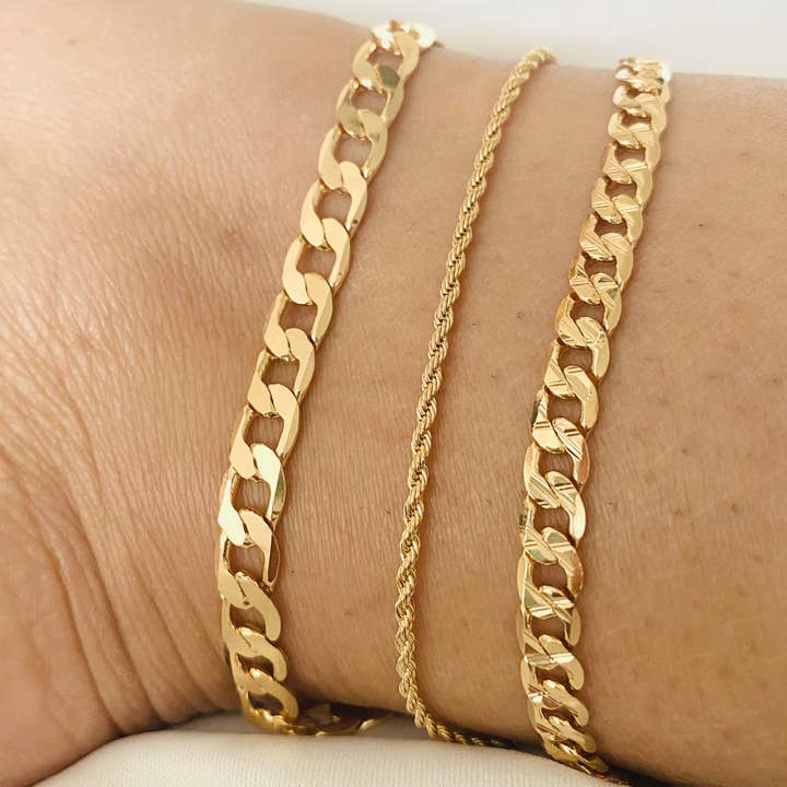 Housegoldjewelry - Wholesale Anklet - Gold Filled Cuban Anklet, Rope Anklet, Cuban Link Anklet