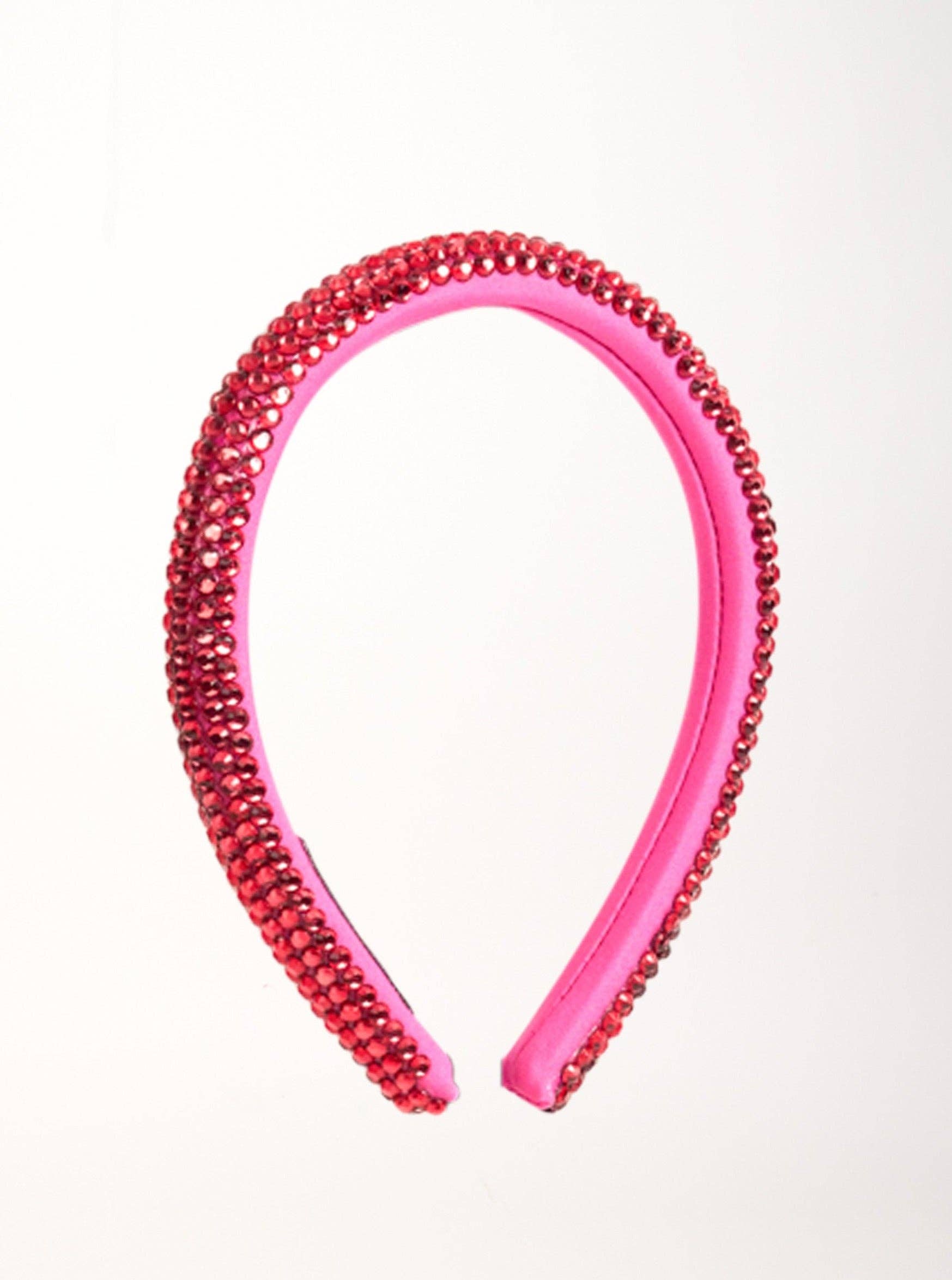 Skinny Rhinestone Headband in Pink for wholesale on Faire3