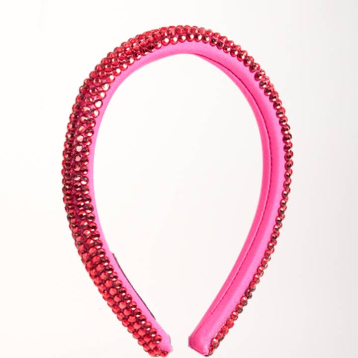 Skinny Rhinestone Headband in Pink for wholesale on Faire3