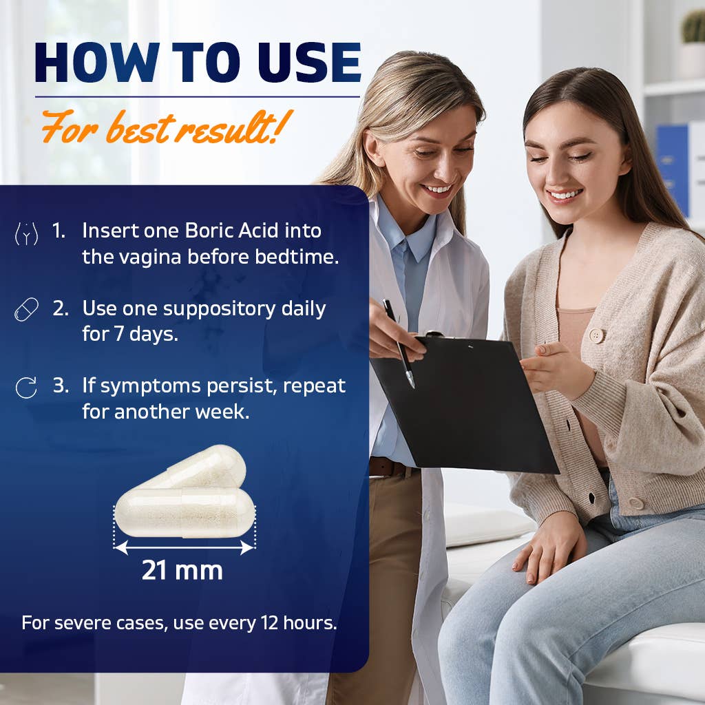 Vitamatic - Wholesale Oral Supplement/Vitamin - Vitamatic Boric Acid 600mg | 60 Vaginal Suppository1