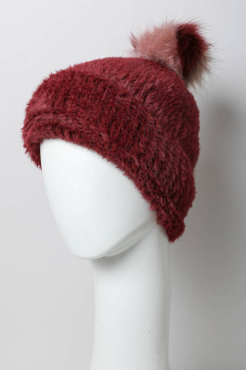 Leto Accessories – Großhandel Beanie – Damen – Strickmütze aus Plüschimitat aus Mohair für winterliche Wärme 🤎7
