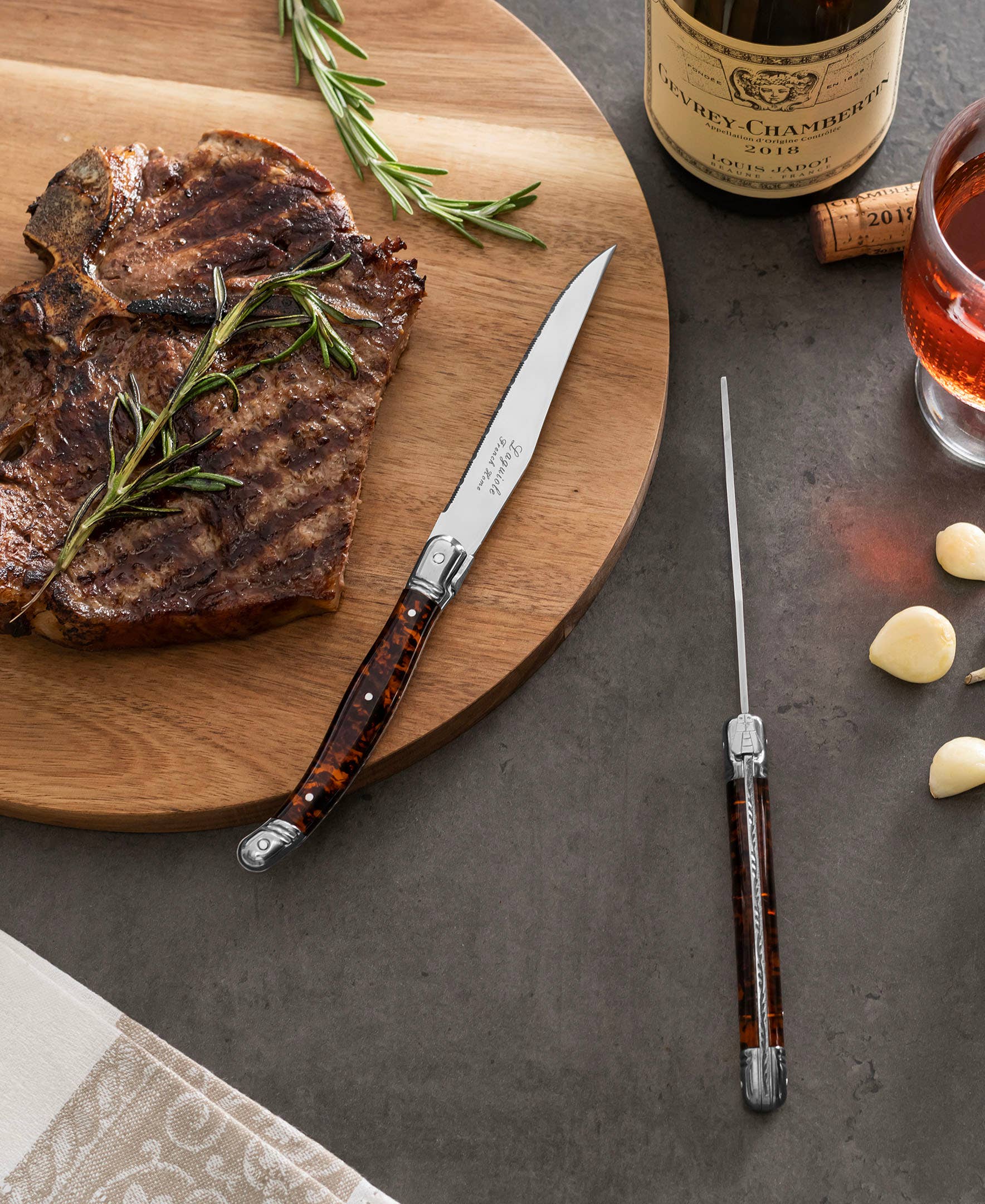 French Home – wholesale Knife set – Laguiole Connoisseur 4-Piece Tortoise Steak Knife Set3