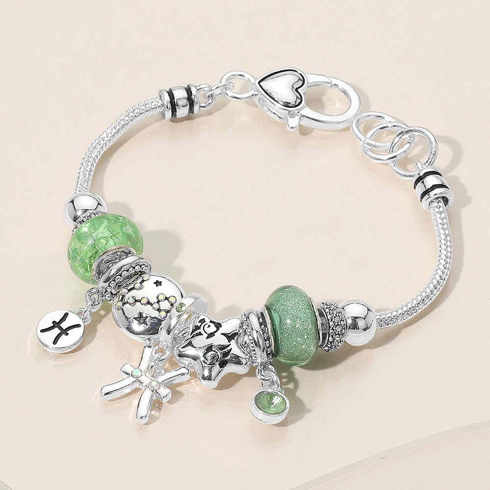 Sensibling Corp. - Vendita all'ingrosso Braccialetto con ciondolo/pendente - ARIETE - Braccialetto con Ciondolo Simbolo Oroscopo Segno Zodiacale con Perline23