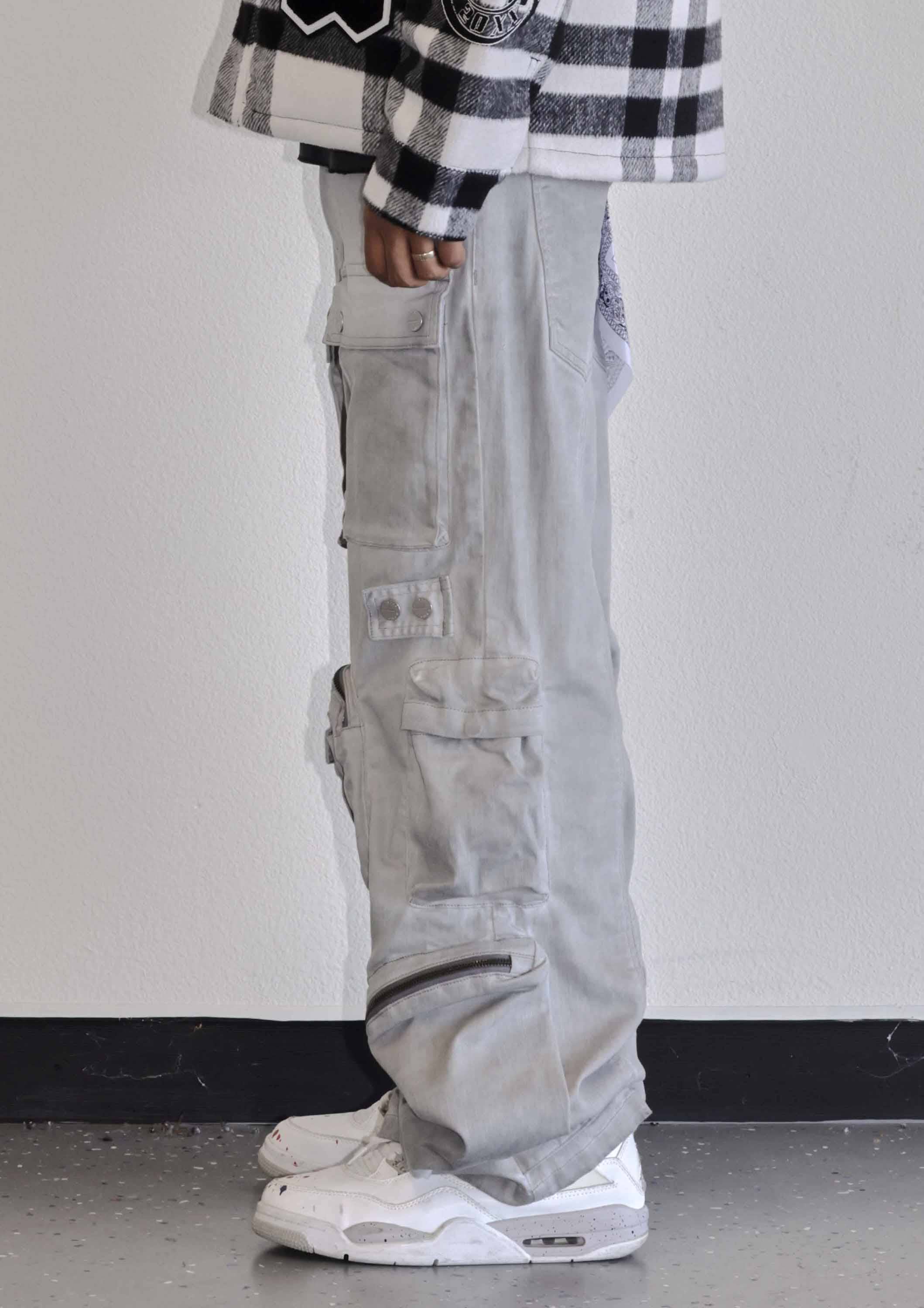 First Row - Vente Jean – homme - Pantalon cargo large en denim utilitaire Y2K12