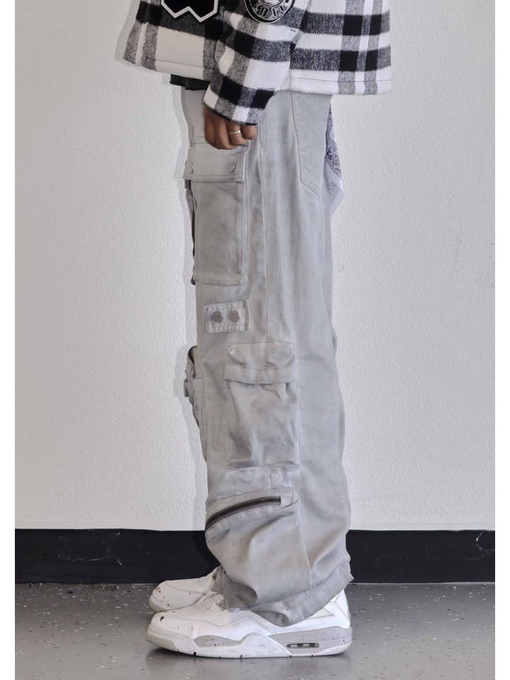 First Row - Wholesale Jeans - Men's - Y2K UTILITY CARGO DENIM PANTS12