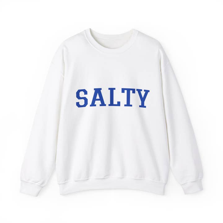 Salty Crewneck Sweatshirt, Strandtröja - Vit för wholesale av Mermaid of Hilton Head
