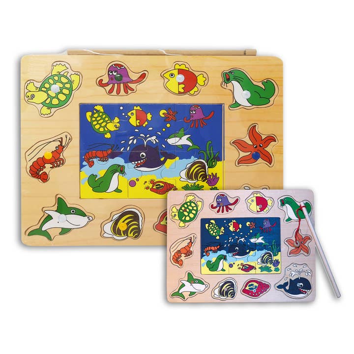 Magnetisk fiskespil med puslespil for engroshandel hos B&W Werbeartikel GmbH - B&W