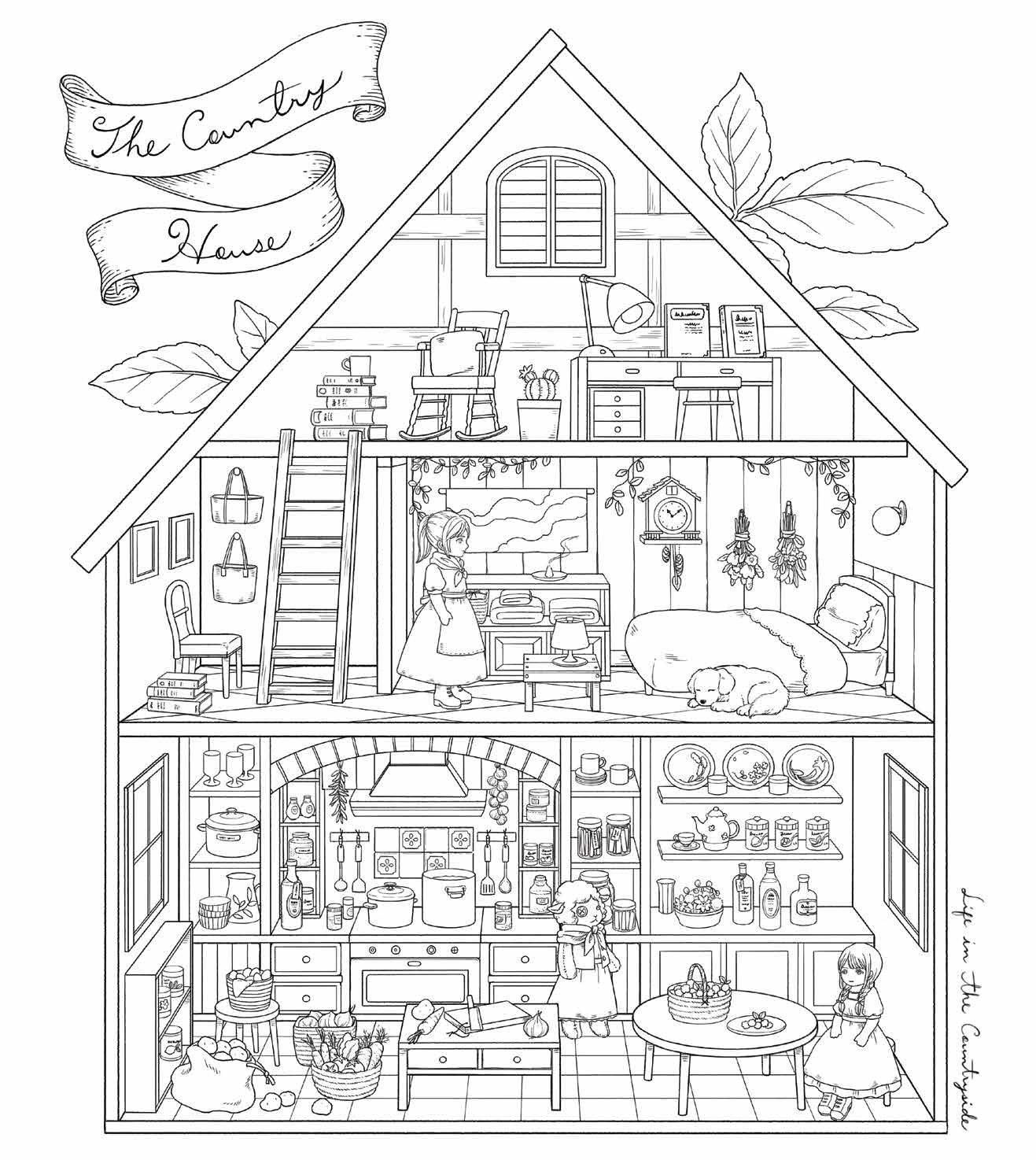 Zakka Workshop - Wholesale Coloring & Activity Book - Adult - Antique Dollhouse Coloring5