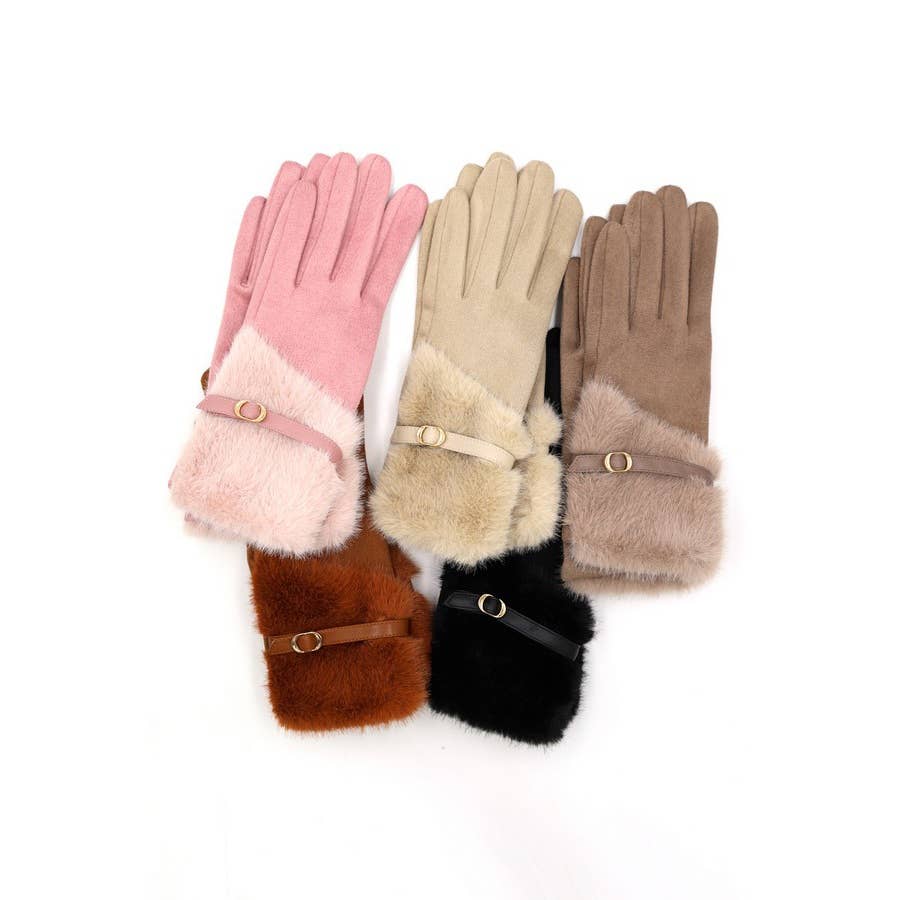 Paperdoll - Wholesale Gloves – Women's - FAUX FUR ULTRA SUEDE FASHION GLOVES0