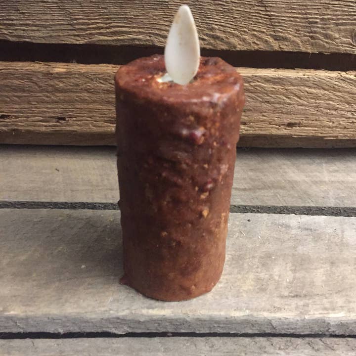 Raggedy Junction - Wholesale Flameless Candle - 1.5x4" Primitive Moving Flame Votive Candle With Timer