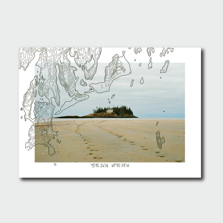 Footpaths on Popham Map Print for wholesale by Abby Clark Creative