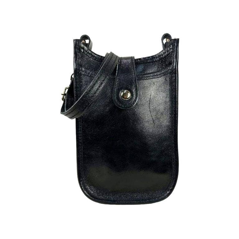 Chenson & Gorett - Vente Sac à bandoulière – femme - Sac à main métallique en cuir pour femme avec rabat bouton2