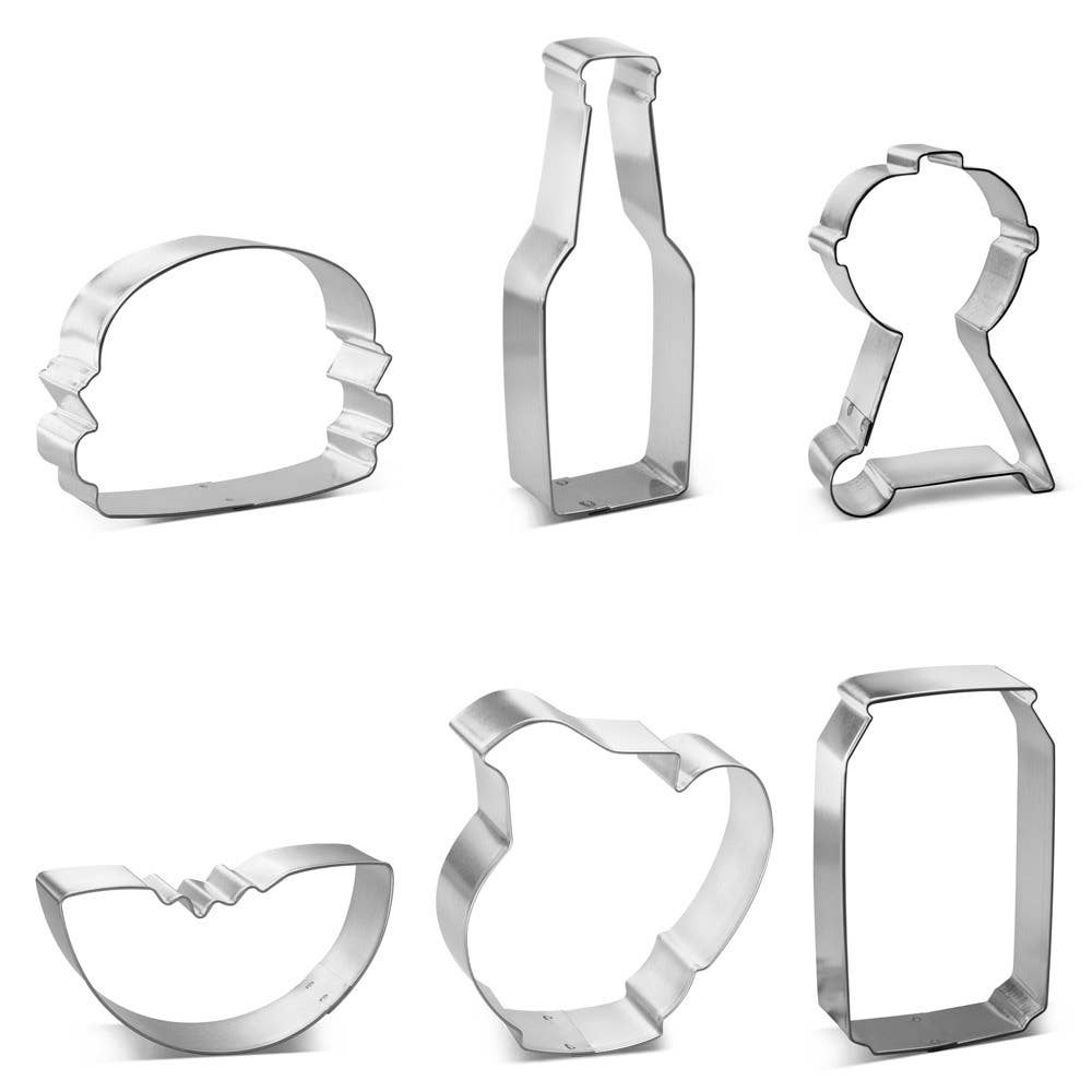 CookieCutter.com - Wholesale Cookie Cutter - Summer Picnic BBQ Grill Cookie Cutter 6 Pc Set HS04663