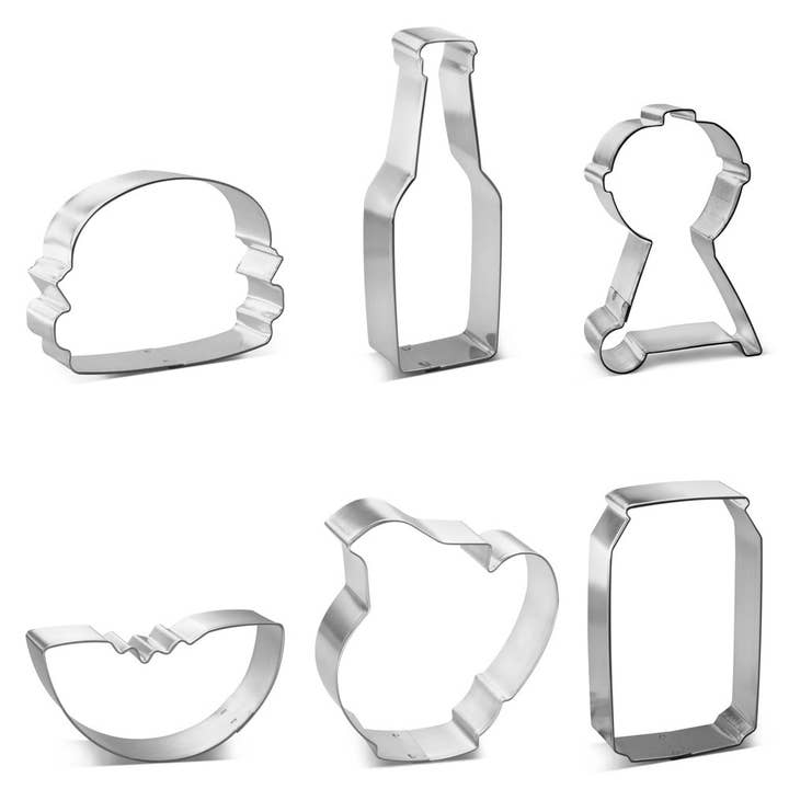 CookieCutter.com – wholesale Biscuit cutter – Summer Picnic BBQ Grill Cookie Cutter 6 Pc Set HS04663