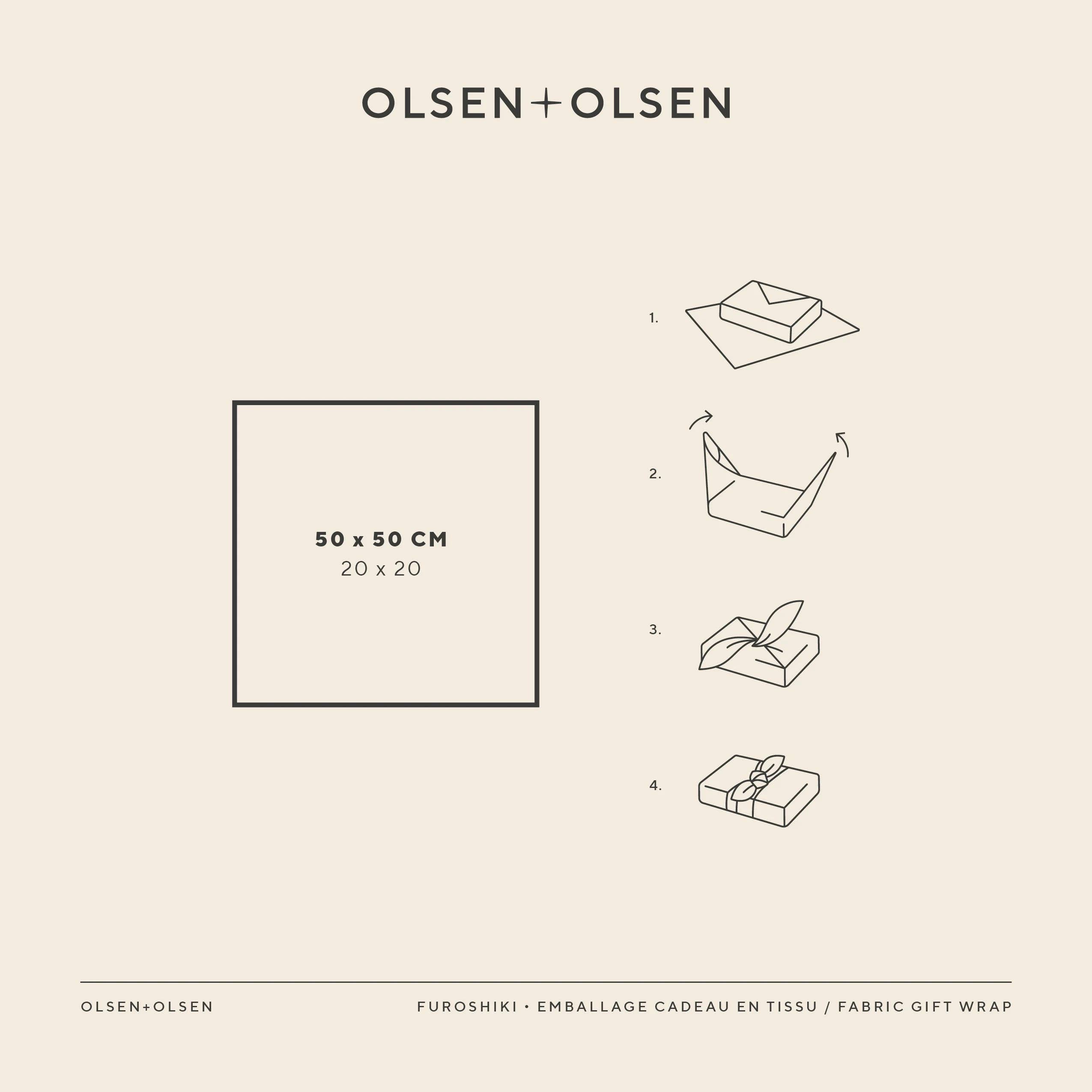 OLSEN+OLSEN - Venta al por mayor Sobre de papel de regalo - Furoshiki orgánico - Papel de regalo de tela5
