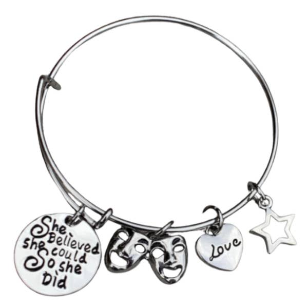 Braccialetto teatrale - Gioielli regalo teatrali - Gioielli con ciondoli personalizzati a forma per la vendita all'ingrosso da parte di Sportybella