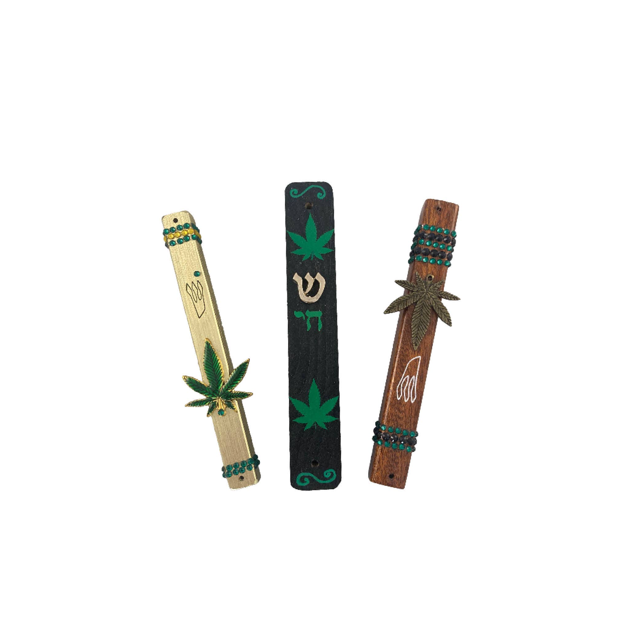 Eclectic Judaica - Wholesale Wall Accent - Cannabis Mezuzah Case0