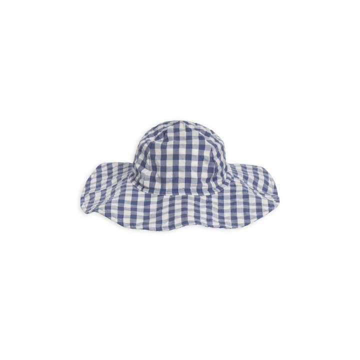 Colored Organics - Vendita all'ingrosso Cappello parasole - Neonati - Cappello da Sole in Seersucker - Gingham Marino