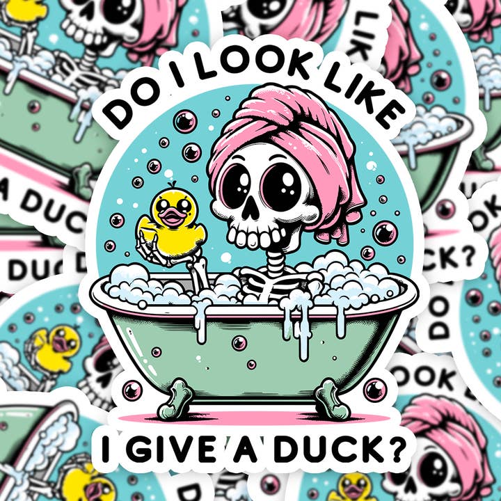 Bathtub Skelly Sticker for wholesale by MyHauntedSpace