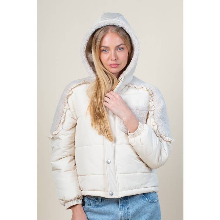 TAN Oversized Hoodie Front Zipper Shepra Jacket for wholesale on Faire