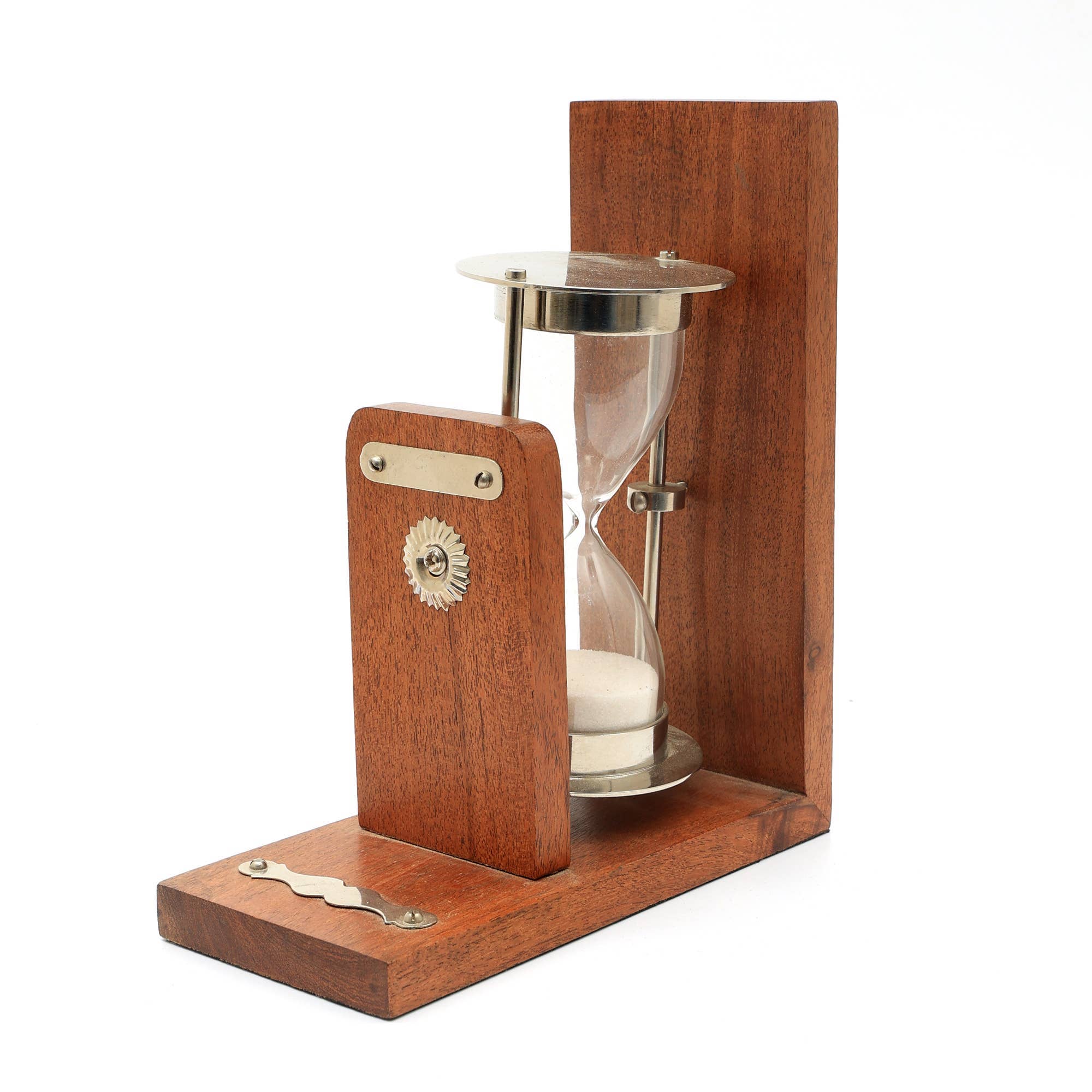 TrenDec - Vente Serre-livres - Serre-livres en bois avec sablier | Objet de table4