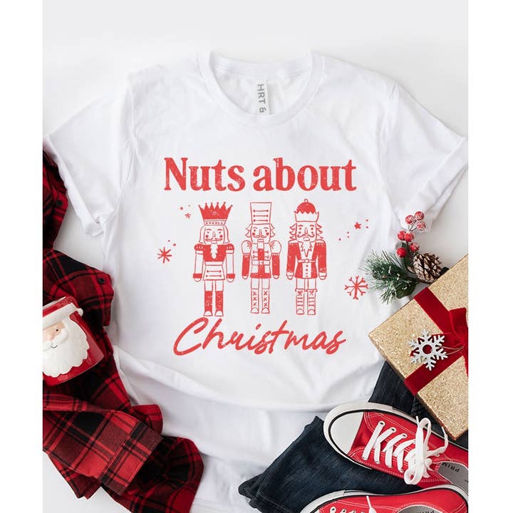 NUTS ABOUT CHRISTMA MINERAL GRAPHIC TEE for wholesale by HRTandLUV