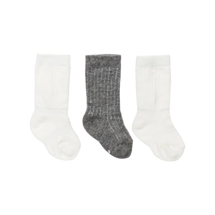 Lot de 3 chaussettes neutres blanches et grises pour la vente par Cheski Sock Company
