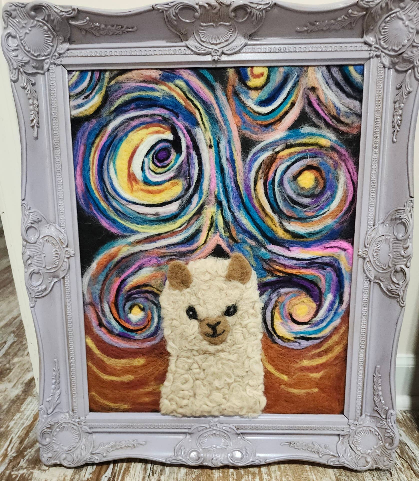 Lanart Alpaca - Vente Tableau/dessin - Art textile d'alpaga tournesols étoilés1