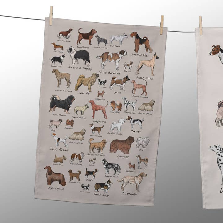 Ensemble de 2 torchons (types de chiens) pour la vente par Really Nice Things