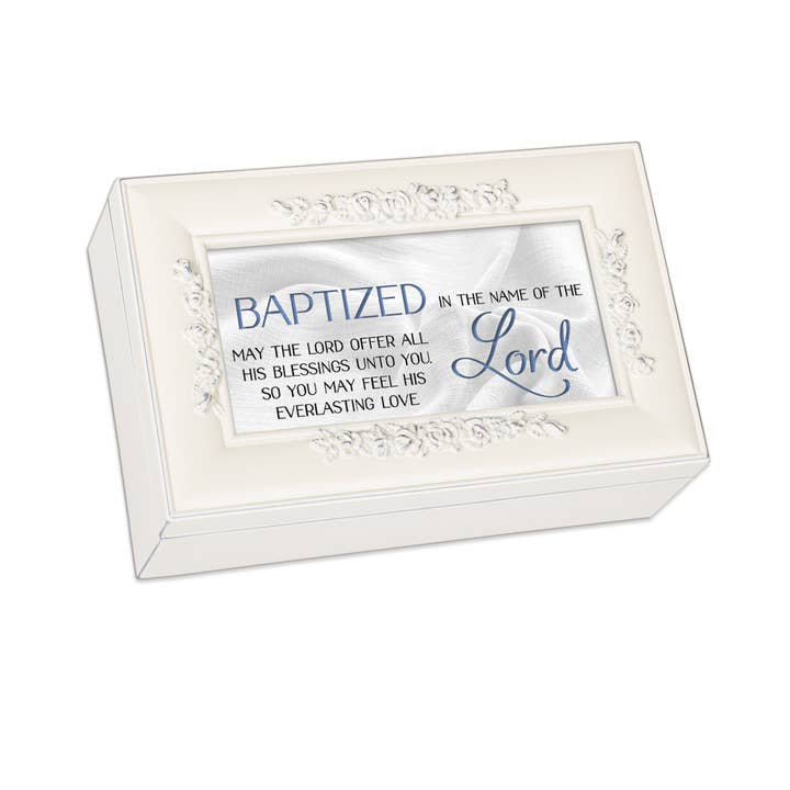 Baptized in the Name of the Lord Ivory Jewelry Box for wholesale by Dicksons