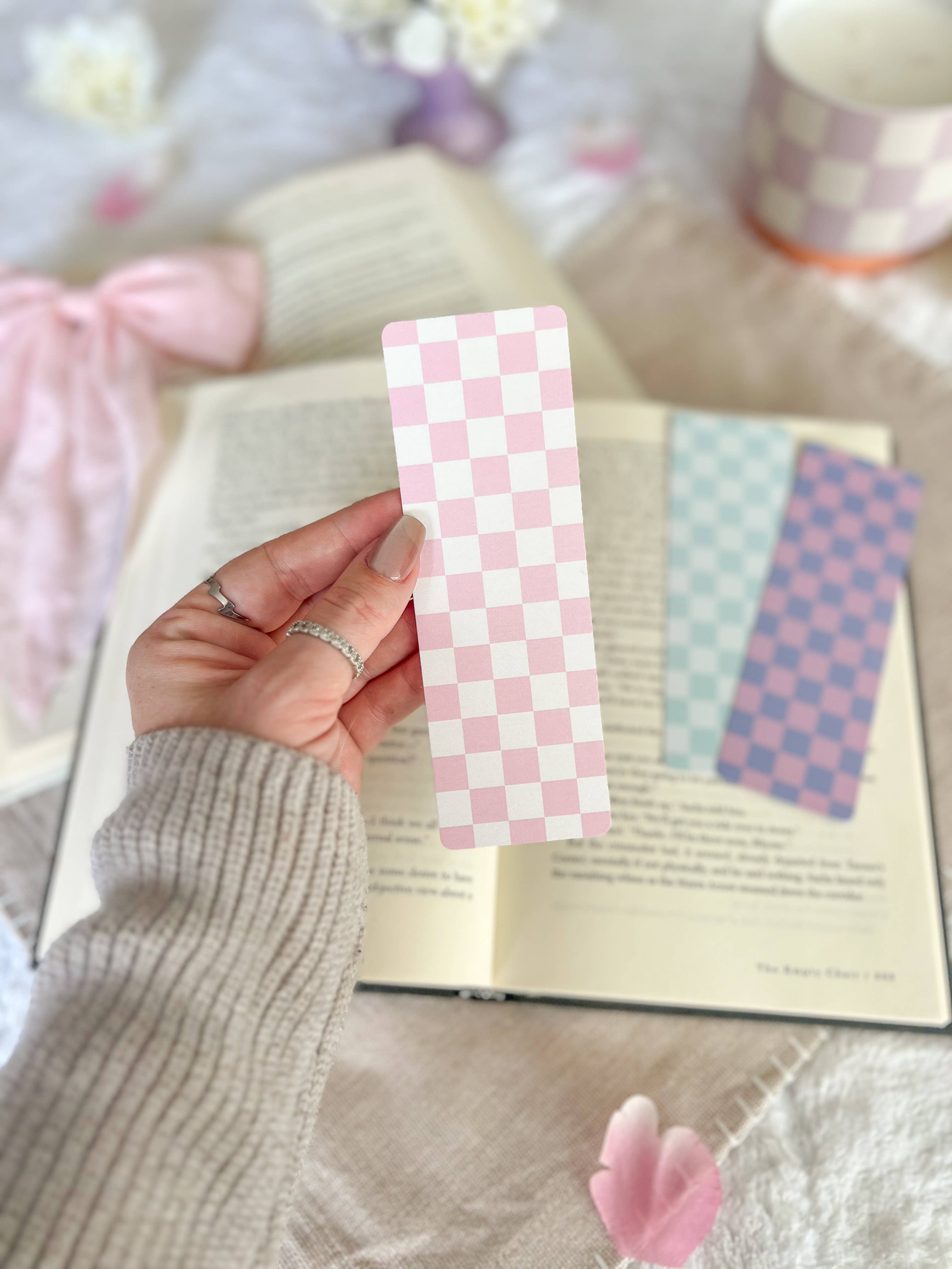 Little Turkey Shoppe - Wholesale Bookmark - Cotton Candy Checkered Bookmarks, Spring Collection0