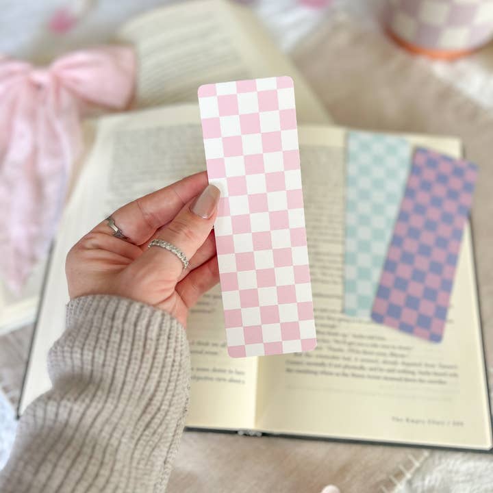Little Turkey Shoppe - Wholesale Bookmark - Cotton Candy Checkered Bookmarks, Spring Collection