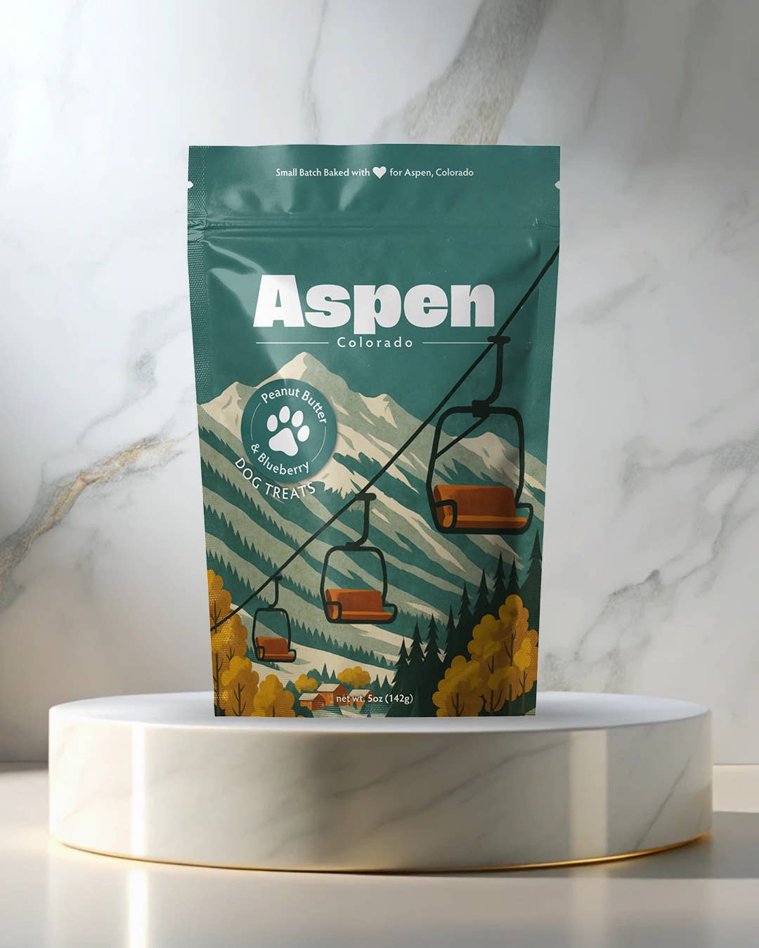 Neoteric Brands - Wholesale Pet Treats - Dog - Aspen, CO Winter Souvenir Dog Treats - 5oz Small-Batch