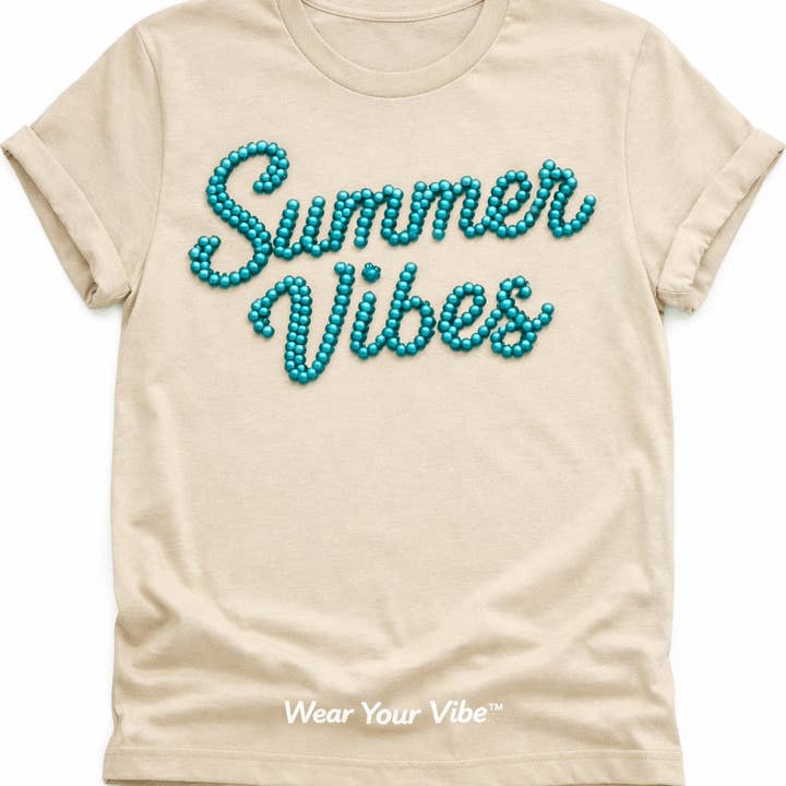 Summer Vibes Faux Beading Graphic Apparel for wholesale by Kindred Flame Outfitters