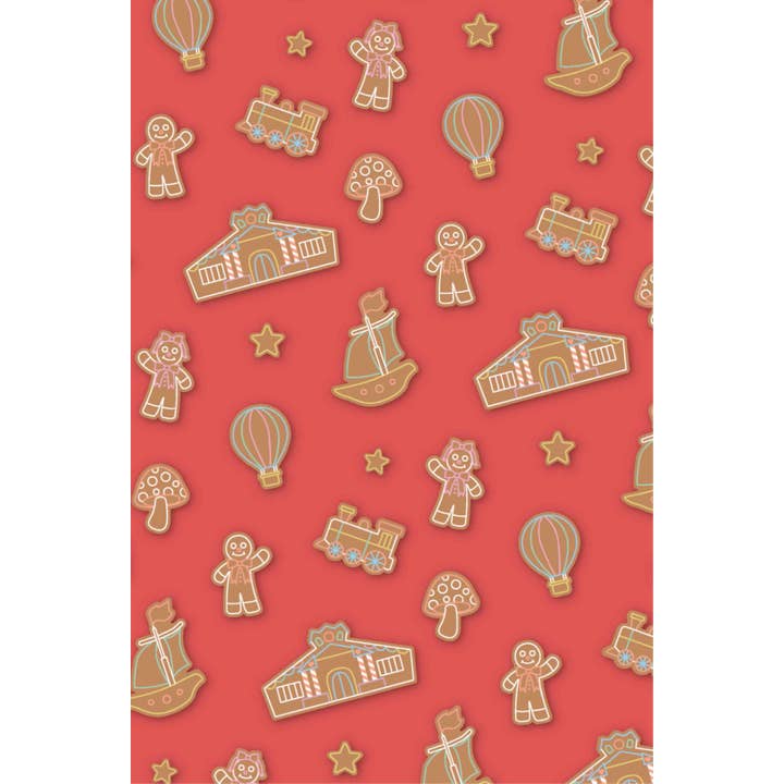 Giftiply - Wholesale Flat Wrap - Gingerbread Fun - Charity Eco-Friendly Wrapping Paper1