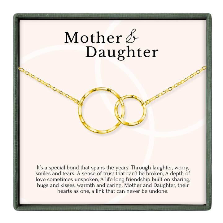 hope love shine - Wholesale Jewelry Set - Mother-Daughter Necklace Set Mother's Day Gift 2 Circle Ring